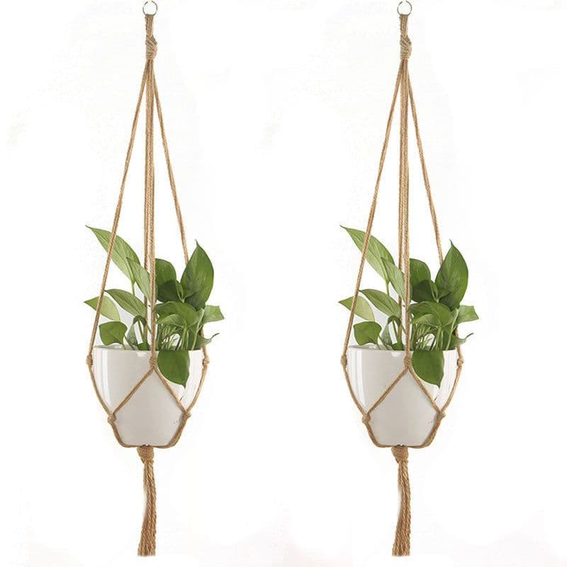 image-Gardening and Greening Flower Pot Hemp Rope Hanging Basket