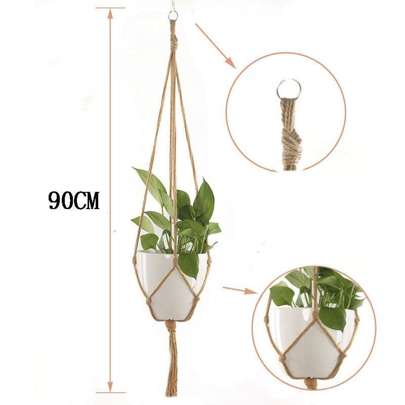 image-Gardening and Greening Flower Pot Hemp Rope Hanging Basket
