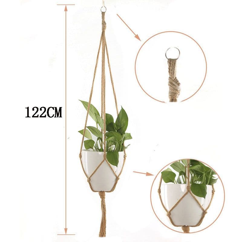 image-Gardening and Greening Flower Pot Hemp Rope Hanging Basket