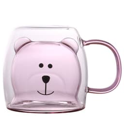image-Creative Bear Double Coffee Milk Glass Cute Summer Kids Juicy Cup