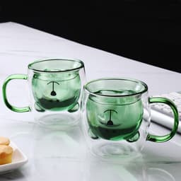 image-Creative Bear Double Coffee Milk Glass Cute Summer Kids Juicy Cup