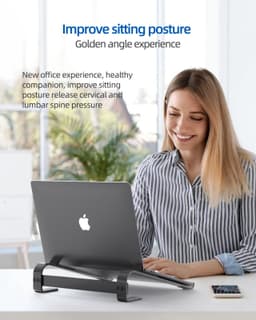 image-Laptop Stand Aluminium Portable Removable Laptop Rise Ventilated Detachable Ergonomic Laptop Holder