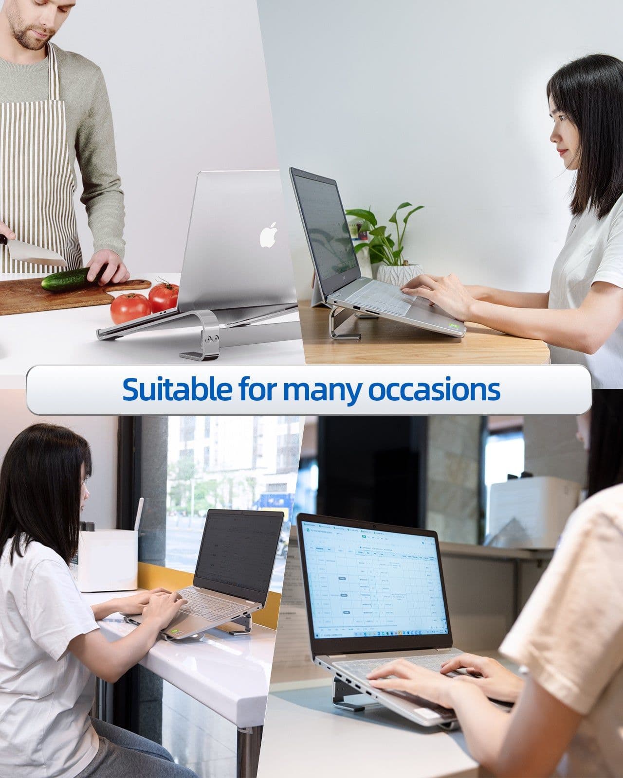 image-Laptop Stand Aluminium Portable Removable Laptop Rise Ventilated Detachable Ergonomic Laptop Holder