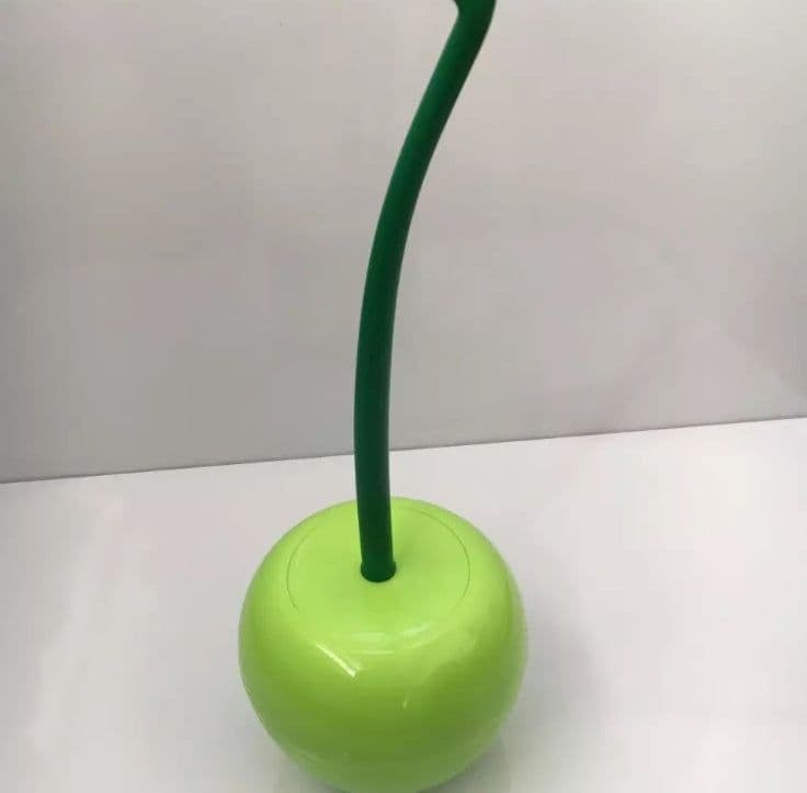 image-Long Handle Soft Hair Household Toilet Brush Cherry Toilet Brush Daily Necessities Creative Plastic Cleaning Brush Toilet Brush Set