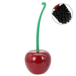 image-Long Handle Soft Hair Household Toilet Brush Cherry Toilet Brush Daily Necessities Creative Plastic Cleaning Brush Toilet Brush Set