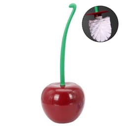 image-Long Handle Soft Hair Household Toilet Brush Cherry Toilet Brush Daily Necessities Creative Plastic Cleaning Brush Toilet Brush Set