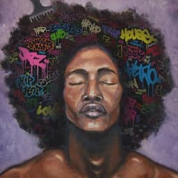 image-Art Design Graffiti Art Hip Hop African Girl with Black Hair Big Earring with Modern Building Shower Curtain for Bathroom Decor