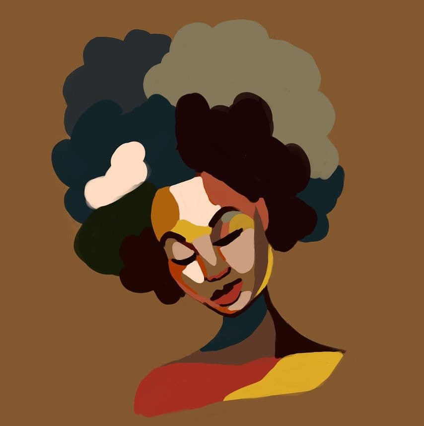 image-Art Design Graffiti Art Hip Hop African Girl with Black Hair Big Earring with Modern Building Shower Curtain for Bathroom Decor