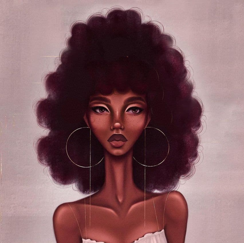 image-Art Design Graffiti Art Hip Hop African Girl with Black Hair Big Earring with Modern Building Shower Curtain for Bathroom Decor