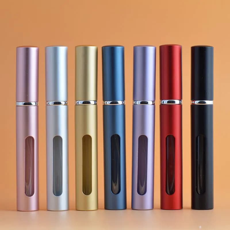 image-5ml perfume bottle, portable perfume spray bottle, aluminum perfume bottle, travel high-end cosmetics empty bottle.