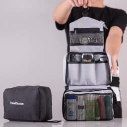 image-Portable Travel Hook Multifunction Makeup Bag Large Capacity Storage Bag