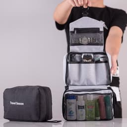 image-Portable Travel Hook Multifunction Makeup Bag Large Capacity Storage Bag