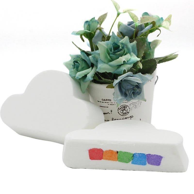 image-Rainbow Cloud Salt Essential Oil Bathing Ball Bubble Exfoliating Moisturizing Skin Care Props Natural Bubble Bath Bombs Ball