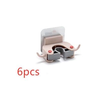 image-Nail-free multi-function traceless mop holder receives mop hook bathroom wall hanging broom holder mop clip