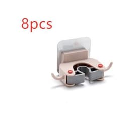 image-Nail-free multi-function traceless mop holder receives mop hook bathroom wall hanging broom holder mop clip