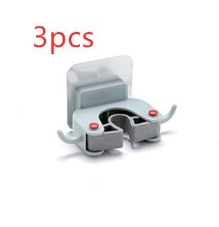 image-Nail-free multi-function traceless mop holder receives mop hook bathroom wall hanging broom holder mop clip