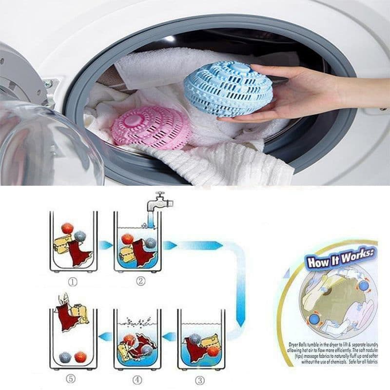 image-Reusable Eco Natural Magic Laundry Ball No Detergent Wash Wizard Style Washing Machine Plastic Balls