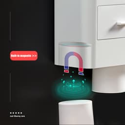 image-Non-marking Hanging Magnetic Toothbrush Holder Single Drawer Storage Rack With Toothpaste Squeezer Toiletry Set