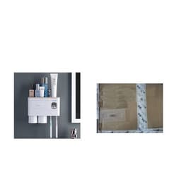 image-Non-marking Hanging Magnetic Toothbrush Holder Single Drawer Storage Rack With Toothpaste Squeezer Toiletry Set