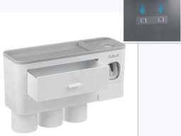 image-Non-marking Hanging Magnetic Toothbrush Holder Single Drawer Storage Rack With Toothpaste Squeezer Toiletry Set