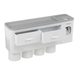 image-Non-marking Hanging Magnetic Toothbrush Holder Single Drawer Storage Rack With Toothpaste Squeezer Toiletry Set