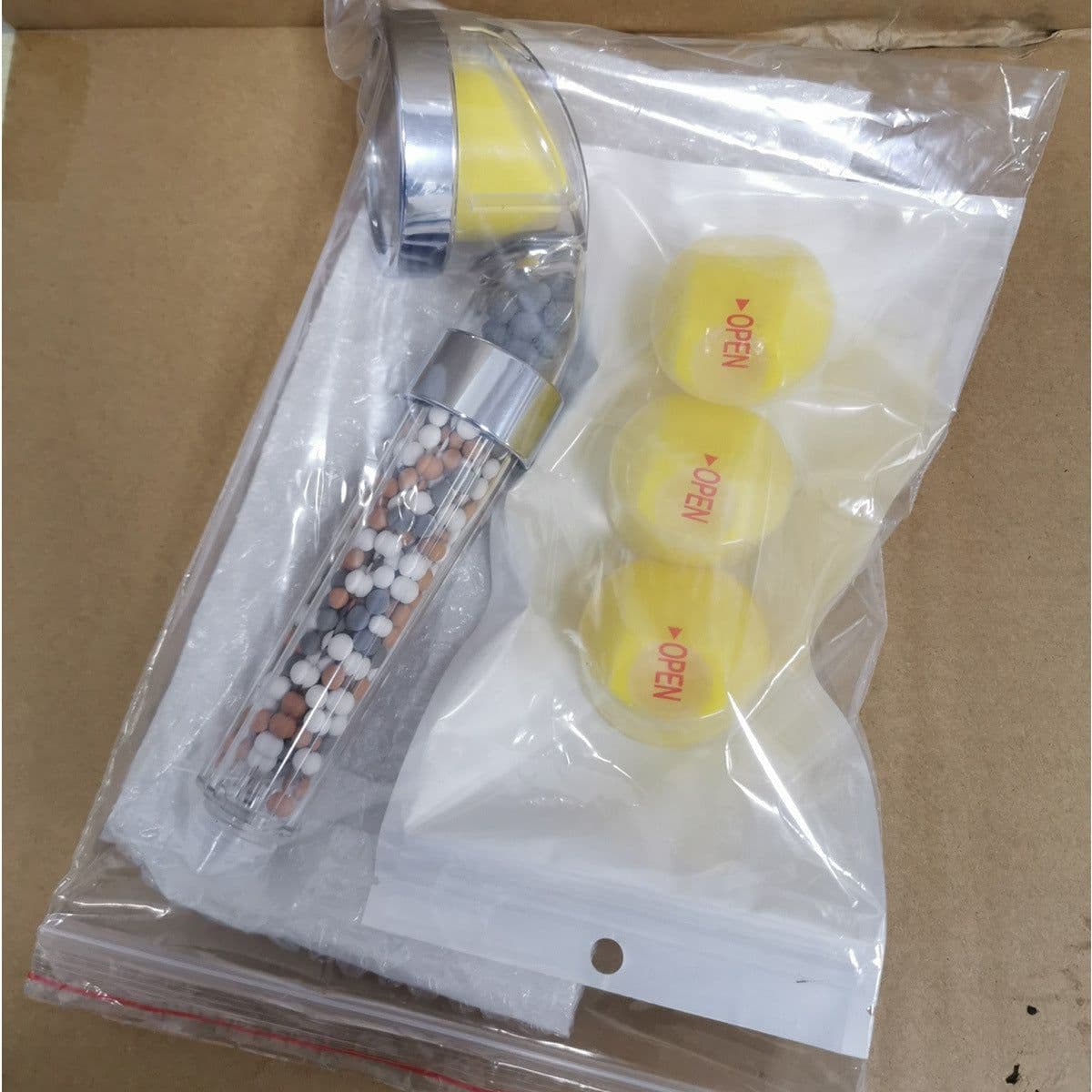 image-Bathroom Aroma Shower Head Vitamin C Lemon Scent Anion Shower Head High Pressure Saving Water Fragrance Filtration Bath Shower