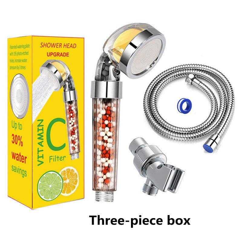 image-Bathroom Aroma Shower Head Vitamin C Lemon Scent Anion Shower Head High Pressure Saving Water Fragrance Filtration Bath Shower