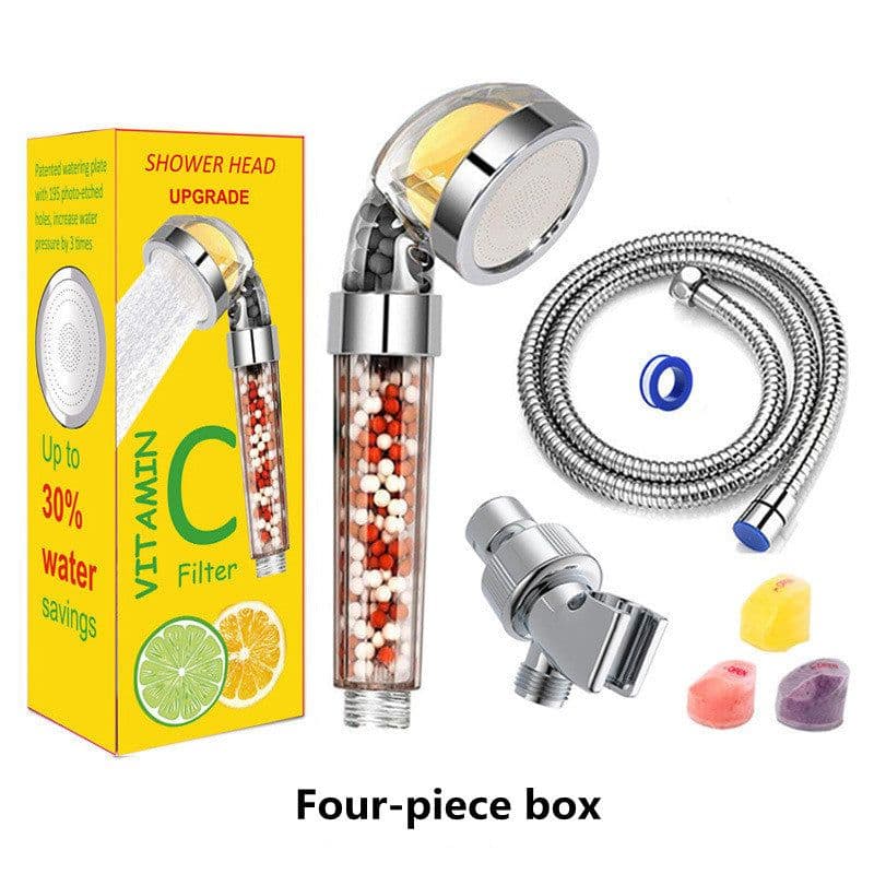 image-Bathroom Aroma Shower Head Vitamin C Lemon Scent Anion Shower Head High Pressure Saving Water Fragrance Filtration Bath Shower