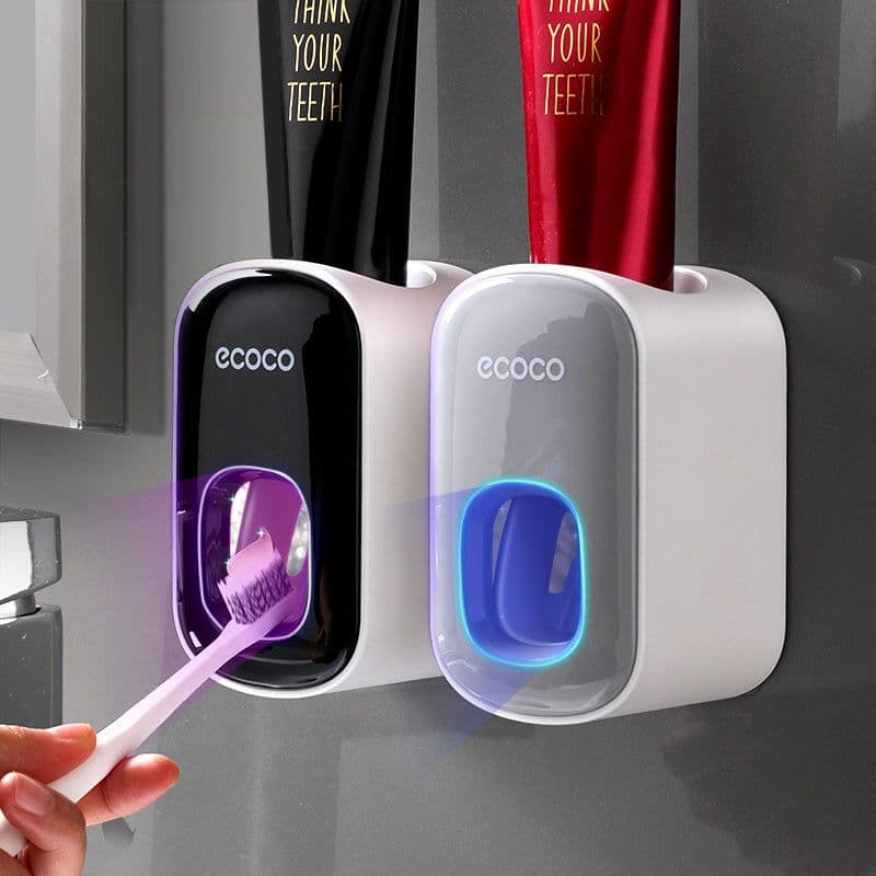 image-Wall Mounted Automatic Toothpaste Holder Bathroom Accessories Set Dispenser