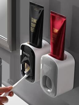 image-Wall Mounted Automatic Toothpaste Holder Bathroom Accessories Set Dispenser
