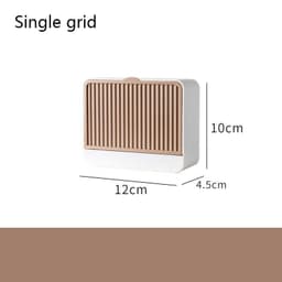 image-Double Grids Soap Storeage Box Wall Puch Free Drain Soap Holder