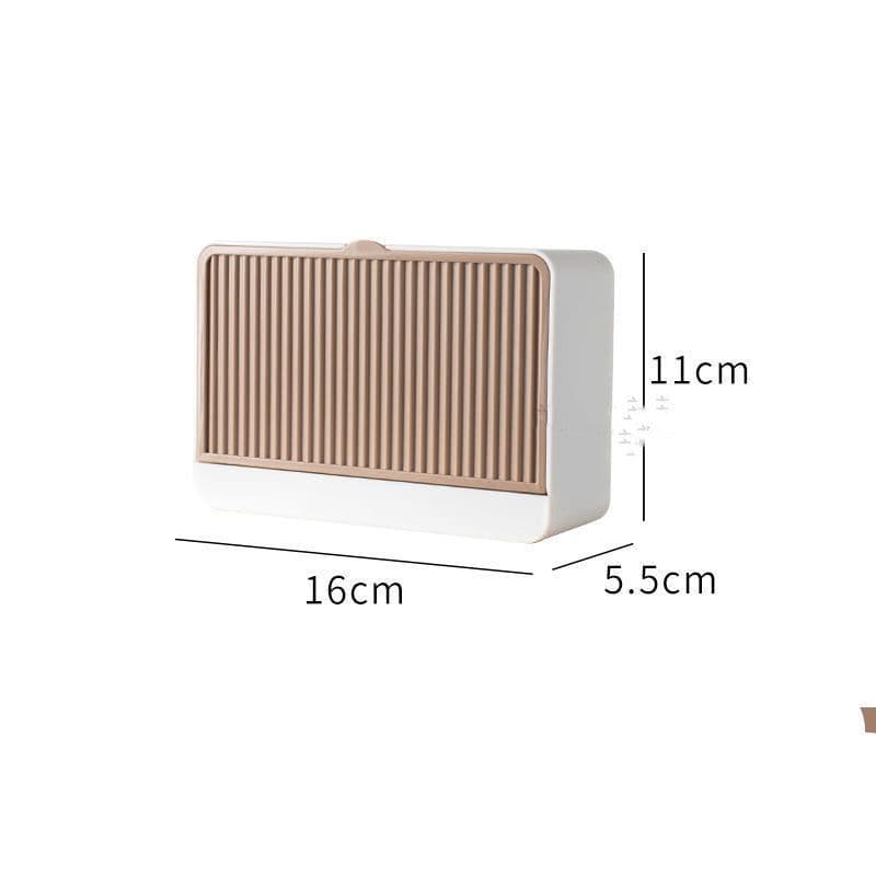 image-Double Grids Soap Storeage Box Wall Puch Free Drain Soap Holder