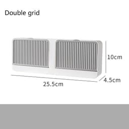 image-Double Grids Soap Storeage Box Wall Puch Free Drain Soap Holder