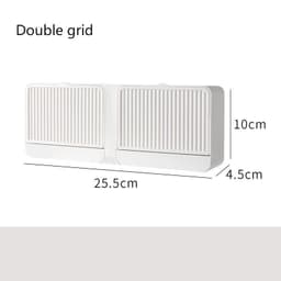 image-Double Grids Soap Storeage Box Wall Puch Free Drain Soap Holder