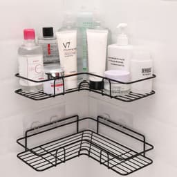 image-Bathroom Shelf Corner Frame Shower Wrought Iron Kitchen Accessories Storage Rack Holder Bathroom Shelves Bathroom Equipment