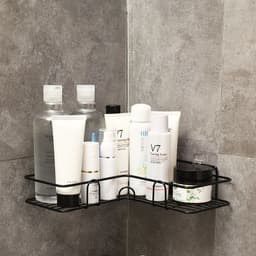 image-Bathroom Shelf Corner Frame Shower Wrought Iron Kitchen Accessories Storage Rack Holder Bathroom Shelves Bathroom Equipment