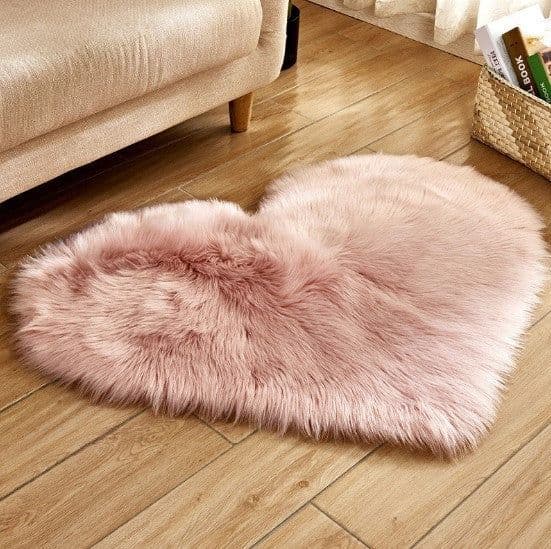 image-Plush Heart Shaped Carpet Non-Slip Mat Fluffy Rug Floor Mat Blanket Sofa Cushion Foot Pad Carpets For Living Room Home Decor