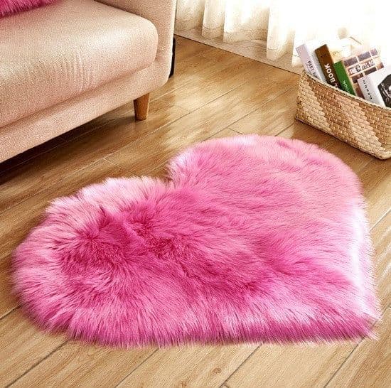 image-Plush Heart Shaped Carpet Non-Slip Mat Fluffy Rug Floor Mat Blanket Sofa Cushion Foot Pad Carpets For Living Room Home Decor