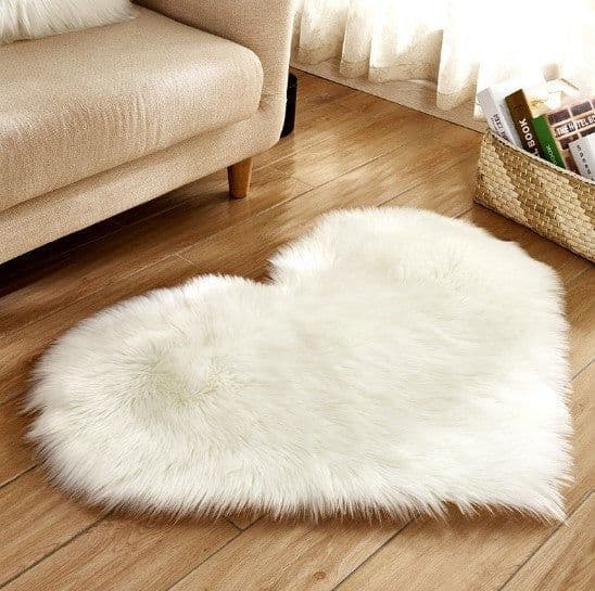 image-Plush Heart Shaped Carpet Non-Slip Mat Fluffy Rug Floor Mat Blanket Sofa Cushion Foot Pad Carpets For Living Room Home Decor