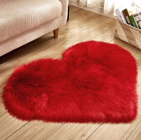 image-Plush Heart Shaped Carpet Non-Slip Mat Fluffy Rug Floor Mat Blanket Sofa Cushion Foot Pad Carpets For Living Room Home Decor