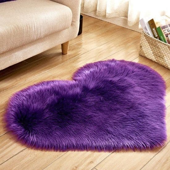 image-Plush Heart Shaped Carpet Non-Slip Mat Fluffy Rug Floor Mat Blanket Sofa Cushion Foot Pad Carpets For Living Room Home Decor