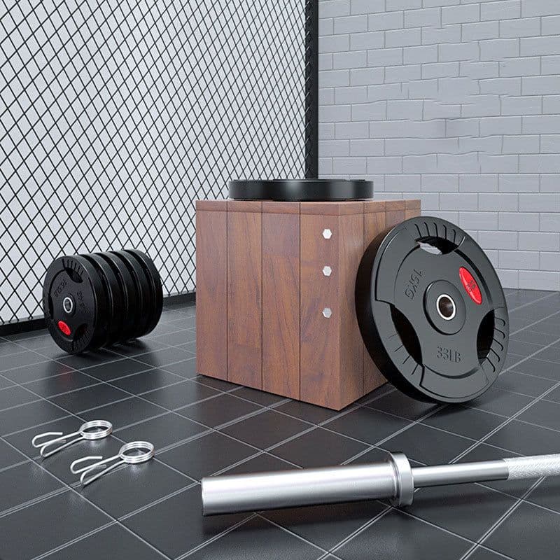 image-Rubber Covered Men's Barbell Set