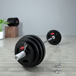 image-Rubber Covered Men's Barbell Set