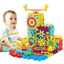 image-Electric Gears 3D Model Building Kits Plastic Brick Blocks Educational Toys for Kids