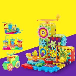 image-Electric Gears 3D Model Building Kits Plastic Brick Blocks Educational Toys for Kids