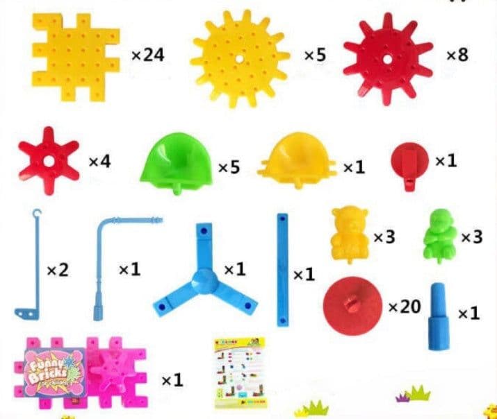 image-Electric Gears 3D Model Building Kits Plastic Brick Blocks Educational Toys for Kids