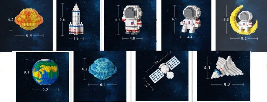 image-Creative Diy Mini Astronaut Building Blocks Children Toy Birthday Gifts