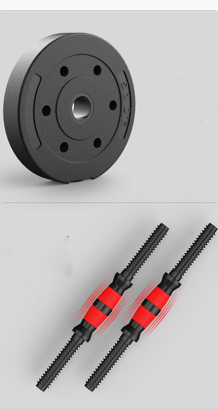 image-Cement Dumbbell Detachable Rubber-Coated Hand Bell To Increase Or Decrease Weight Connecting Rod