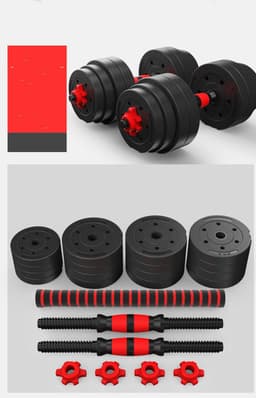 image-Cement Dumbbell Detachable Rubber-Coated Hand Bell To Increase Or Decrease Weight Connecting Rod