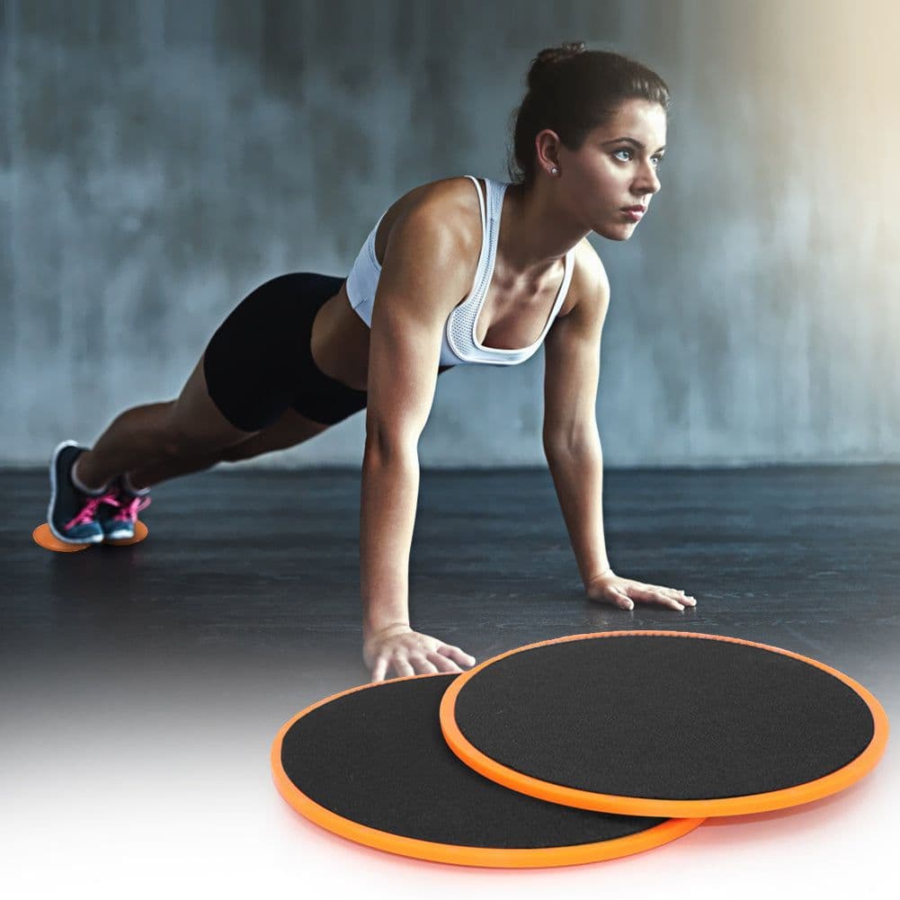 image-1 Pair Abdominal Core Training Exercise Equipment Fitness Glide Plate Sports Sliding Disc Body Exercises Training Slide Pad